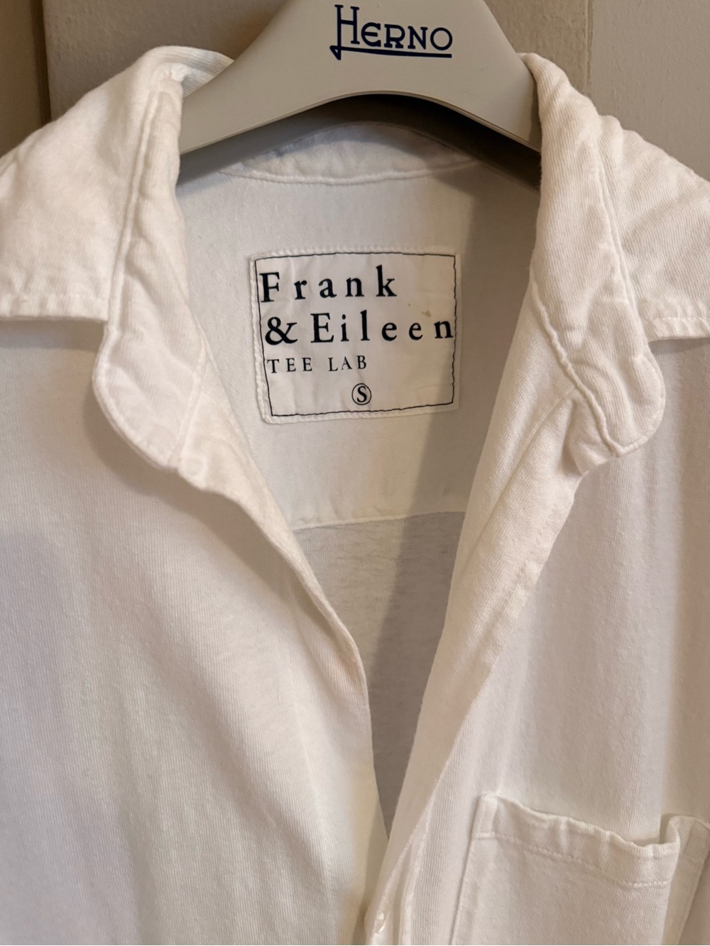 Mary Dress Frank and Eileen Knit White S Swim Cover Up Excellent Shirtdress
